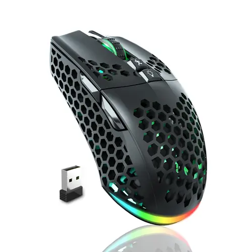 Aula X Solakaka SM600 Wireless RGB Esports Gaming Mouse - Tri-Mode 2.4G/BT5.0/USB Connection, Rechargeable Battery, Adjustable Customizable DPI, Ergonomic Design, Multiplatform PC Accessories for Office Desktop Laptop, PC Stuff