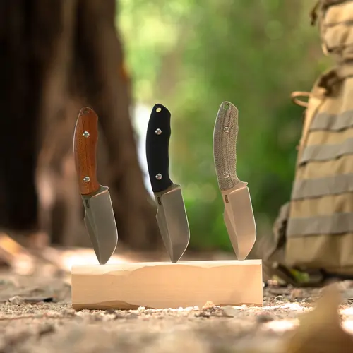 CJRB Mutt EDC High Carbon Stainless Steel Single-Edged Fixed-Blade Knife - AR-RPM9 Steel, 0.13in Thick, G10/Wood/Micarta Non Slip Neutral Grip Handle, Outdoor Camping Equipment for Adults, Father's Day Gift