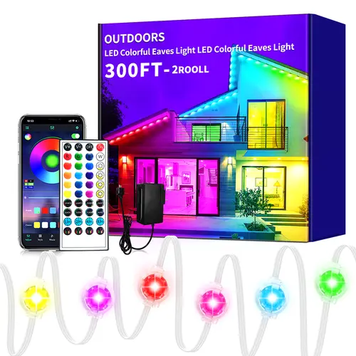 SEGRASS Permanent RGB Eave LED Strip Lights, IP67 Waterproof Outdoor Wall Lights, Bluetooth App & Remote Control Dimmable Strips, All-Season Home Exterior Decor for Christmas Halloween