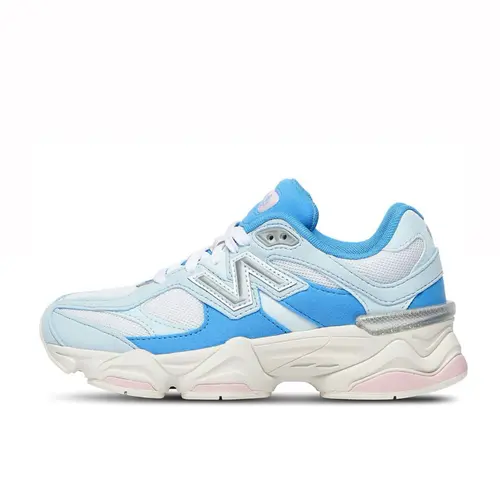 NEW BALANCE 9060 Youth/Women's Athletic Running Shoes - Blue Layered Suede & Mesh Casual Sneakers for Young Sneakerheads, Plush Cushion for Gym & Walking, New Balances
