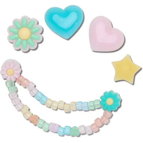 Crocs Jibbitz Kid's Plastic Charm Shoe Embellishment Set, 5-Pack Lightweight Clip-On Decorations for Clogs & Slides, 3 Years and Up Shoe Accessories