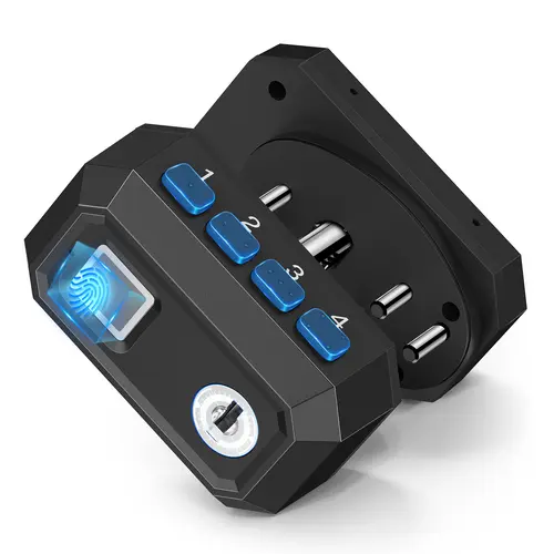 Defender SE Biometric Security Lock - Fingerprint Trigger Lock for Pistols, Aluminum Metal Build, Rubber Pads Guard Finish, Heavy Duty for Home, Car Use (For Blasters & Toy Guns)
