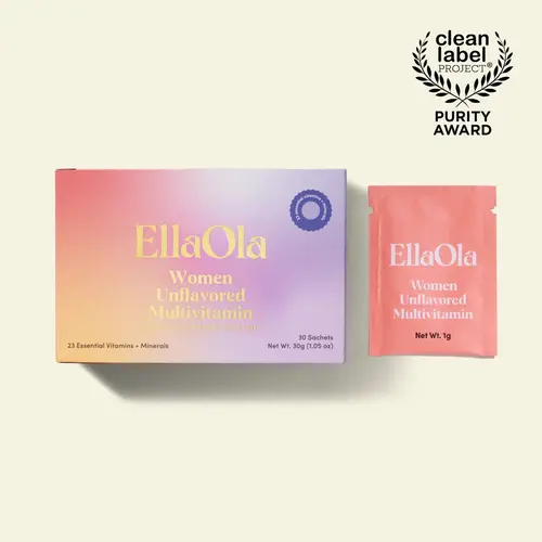 EllaOla Women's Essential Unflavored Multivitamin (C) - 30-Day Supply - 23 Vitamins & Minerals - Bioavailable Iron & Vitamin D3 - Energy, Bone & Immune Support - Zero Sugar - Gluten-Free - Allergen-Free