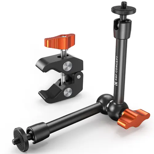 K&F CONCEPT 6-in Adjustable Magic Arm Clamp Kit, 1/4" & 3/8" Threaded Screws, 360° Ball Heads, Articulating Mount Accessories for Digital Camera, Action Cam, Monitor, Camera Cage, Bicycle, Desks, Cages