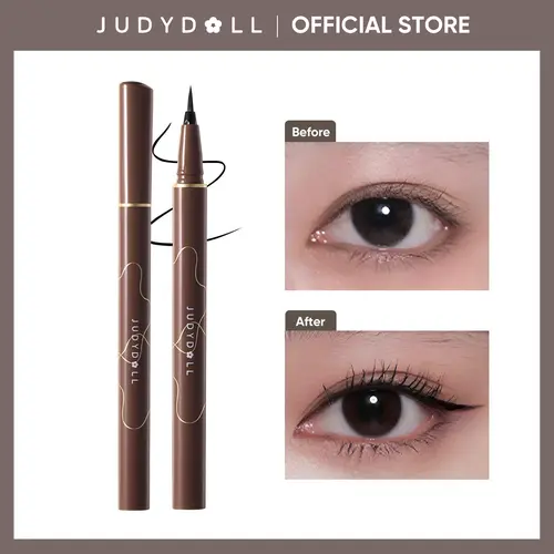 JUDYDOLL Blooming Liquid Eyeliner Cosmetic - Matte Finish, Long-Lasting, Smooth Texture, Smudge-Resistant, Easy To Remove, Waterproof Beauty Product, For Inner/Outer Liner, Matte Bold Look, Beginner-Friendly, High-End Makeup, Party Use,back to school
