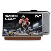 Skyworth 24-Inch Flat Panel Liquid Crystal Display Smart Google TV - FHD 1080P HDR10, Dolby Audio, Bluetooth, Chromecast Built, Voice Control, 12V5A, Protective Case, for Balcony, Dorms, Bedroom (Household Large Home Appliances Television)