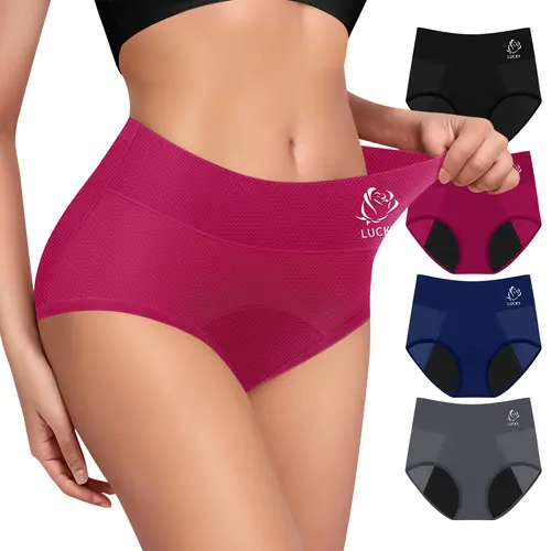 Morelect Women's High-Waist Wire-Free Period Underwear for Women - 4/6/8-Pack Mesh, Moisture Wicking, Soft, Lightweight, Leak Proof, Breathable, Non-Restrictive, Assorted for Activewear & Work