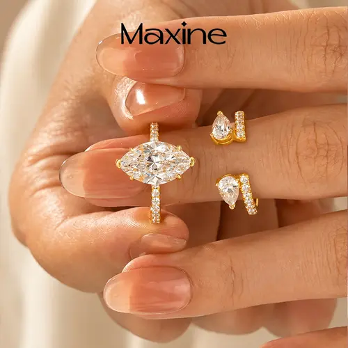 Maxine 4.0ct Marquise Cut 2PC Yellow/White Gold Engagement Ring Set,5A CZ Bridal Ring Set,Women's Ring Jewelry,Wedding Ring Set for Daily,Travel,Proposal,Birthday Rings