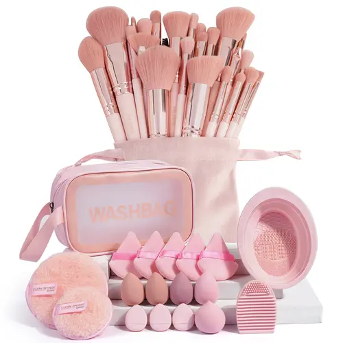 MAANGE Makeup Brush Set with Storage Bag, 30pcs/set Versatile Soft Makeup Brushes for Foundation,Blush, Lip Balm, Brushes with Soft Bristles &Comfortable Grip, Gifts for Girl, Easy Handling, Makeup Brushes Set, Beauty Tools, Trending Products#Summervibes