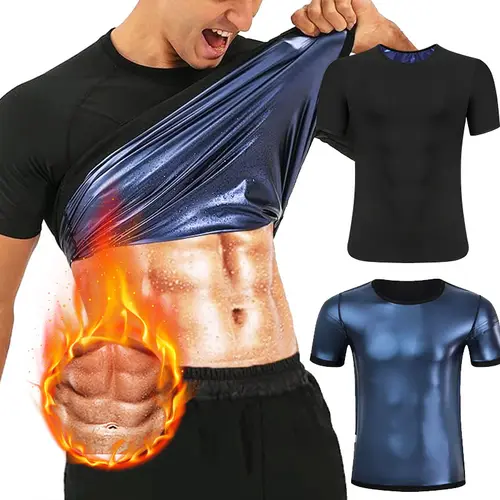 CATTIBOR Men's Athletic Compression Breathable Vented Sports Vest - Polyester Workout Tops, Gym Fitness Men's Clothing Sleeveless Waist Trainer Shirt, Tank Top