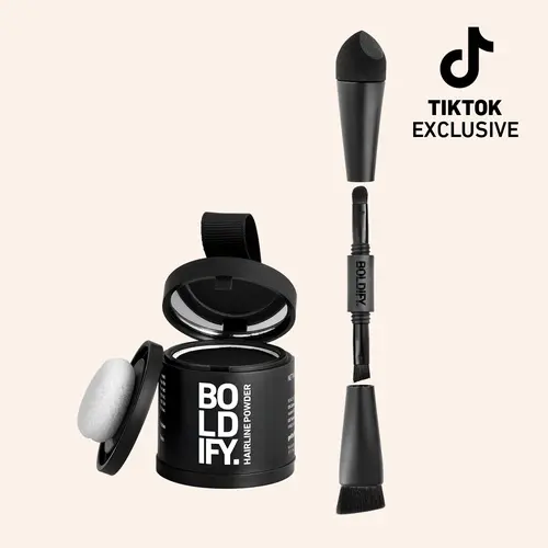 Boldify Beginner-Friendly Hairline Powder Starter Kit, Beauty Products for Hair Root Touch Up - Includes Brush, Squalane for Roots & Brows