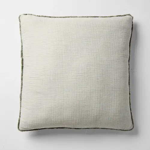 Textured Chambray Cotton Decorative Throw Pillow - Casaluna