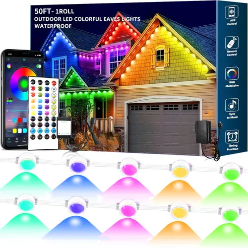 SEGRASS Permanent Outdoor Lights Waterproof Smart LED RGB Light with App/Remote Control, Music Sync & DIY Scenes, Permanent Christmas Lights for House Roof, Parties & Daily Decor
