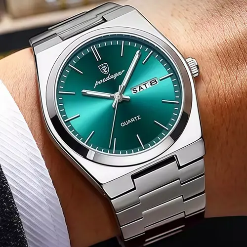 Luxury Men's Analog Quartz Watch, Fashionable Stylish Watch, Fashionable Wristwatch, Fashionable Luminous Hands, Fashion Square Dial, Date Calendar, 30m Waterproof, Durable Stainless Steel Strap, Business Gift
