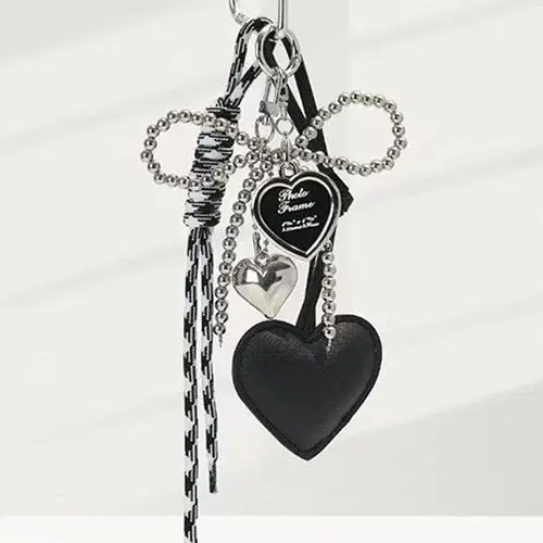 Women's Elegant Heart Shaped Keychain, Fashionable Bow Charm Metal Keychain for Handbags & Wallets, Car Keys & Key Pendants, Unique Gifts for Fashion Enthusiasts