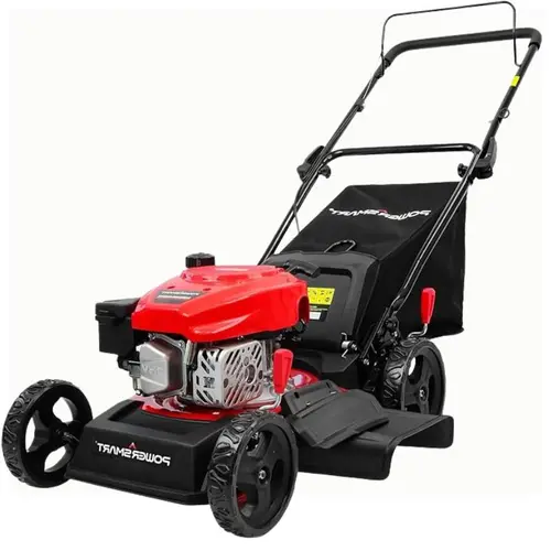 PowerSmart 18-Inch 2-in-1/3-In-1 Gas Lawn Mower, 4-Cycle OHV 144cc Engine, Walk-Behind Push Lawn Mower, Mulch/Bag/Side Discharge, 5/6 Height Adjustment, Heavy-Duty for Small Yards (DV8618C/DV8618P)