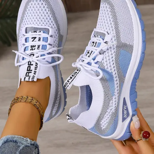 Women's Fashionable Mesh Breathable Lightweight Sneakers, Casual Comfortable Sports, Versatile Basic Shoes for Daily Wear, Casual Running Footwear, Casual Runner Shoes