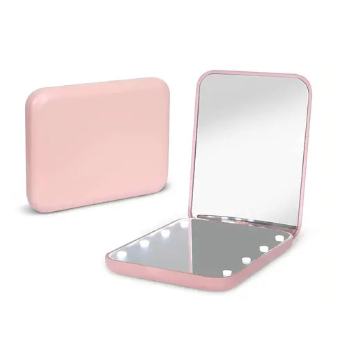 Portable LED Light Pocket Mirror, 1X/3X Magnification Compact Travel Cosmetic Mirror with Light for Purse, 2-Sided, Folding, Handheld, Illuminated Mirror, Led Makeup Mirror, Lighted Makeup Mirror