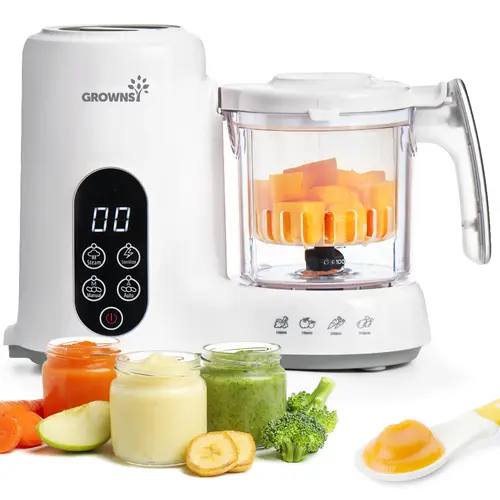 Grownsy Baby Food Maker with Steam Basket, One Step Baby Food Processor Steamer Puree Blender, Auto Cooking & Grinding,Baby Food Puree Maker with Self Cleans