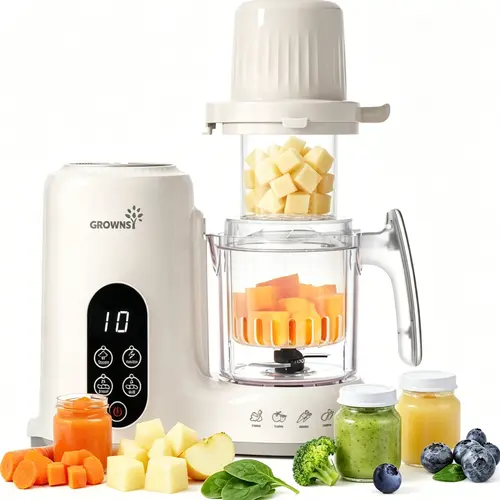 Grownsy Baby Food Maker with Self Cleans, One Step Baby Food Processor Steamer Puree Blender, Auto Cooking & Grinding,Baby Food Puree Maker,Touch Screen Control