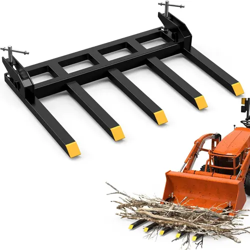 OEDRO Upgraded Clamp on Debris Forks - 48" 2500LBS Heavy Duty Quick Attach Tractor Bucket Pallet Forks with Helical Screw Design for Skid Steer, Farm, Construction, Warehouse Forklift