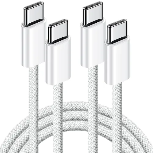 APFEN USB C to USB C Cable 2-Pack 10ft, 60W Certified High-Power Nylon Braided Fast Charger Cord for iPhone, iPad Pro, Smartphone, Cellphone, Electronic Devices, Plug-In Multiple Device Charging Chargers, 24/7 Customer Service, Charging Cables