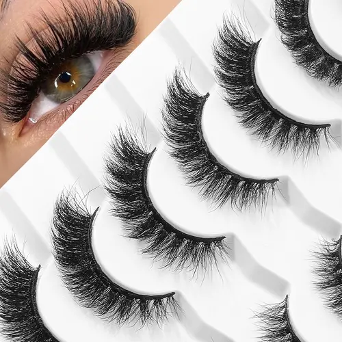 MAGEFY 7 Pairs Of Natural Full False Eyelashes,Thick Curling Eyelashes For Party Use Manga Eyelashes, Travel Essentials#DealsForYouDays#SummerWins
