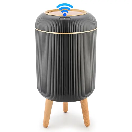 Pukomc ABS Plastic Automatic Trash Can - Smart Sensor Bin with Motion Sensor, Auto-Open & Auto-Close Lid, Nordic Modern Waterproof Home Decor, Space-Saving Hygienic Small Waste Bin for Kitchen