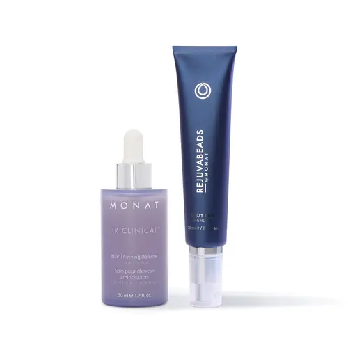 MONAT Scalp to Ends Duo – Hair Thinning Defense Serum & Split End Repair Treatment Set Pomegranate Fragrance Lightweight Haircare