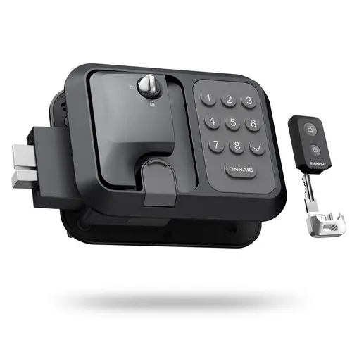 Metal RV Keyless Entry Door Lock with Code - Deadbolt Lock System, Keypad, 2 Remotes, Fits Travel Trailers & 5th Wheels