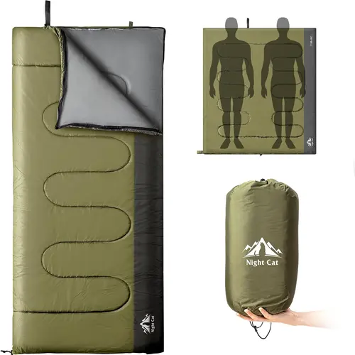 Night Cat Wearable Sleeping Bag - Superlight, Portable 1-Person Outdoor Active Sleeping Bag for Adults, 5-15℃ 3-Season Rectangular Camping Gear, Convertible Blanket, Camping Supplies & Accessories, Superlight Sleeping Bags, One-Person Sleeping Bags, Outdo