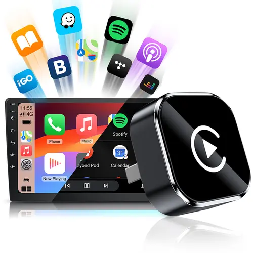 【YURNLV】2026 Model Wireless CarPlay Adapter — Compatible with iPhone/Android, Supports Hands-Free Calling