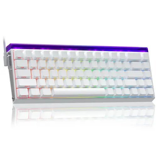 (NEW)Aula Hero68 HE Wired Magnetic Gaming Keyboard, Rapid Hall Effect Keyboard with 0.01mm Adjustable Actuation, 8kHz Polling, 5-Layer Sound Dampening, RGB Lightbox & Backlit (White), Magnetic Keyboards