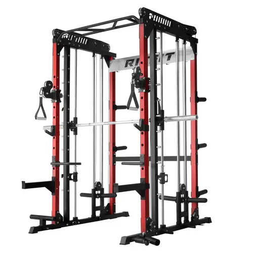 RITFIT M1 Pro/2.0 Multi-Functional Smith Machine Home Gym Rack, Modern Steel Frame, Powerful Storage System, Smooth Cable Crossover System, Lat Pulldown Machine for Strength Training, At Home Gym Equipment,summerwins