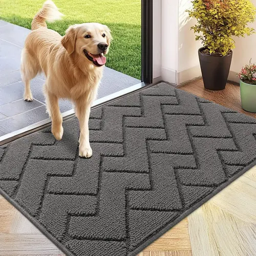 Indoor Door Mat, 20"x31.5", Dirt Resistant and Absorbent, Sturdy Non-Slip Rubber Backing, Easy to Clean, Washable Low-Profile Doormat for Entryway cool rugs living room washable carpet sohochic sohochic sohochic sohochic sohochic