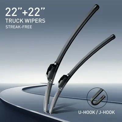 22"+22" Windshield Wiper Blades for Pickup Trucks, U-Hook / J-Hook, Streak-Free All-Season Front Wipers (Pack of 2) Auto Parts Automotive
