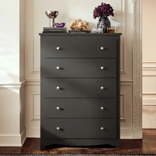 WLIVE Sturdy Wooden Dresser - Modern Indoor Storage Cupboards Cabinets with Drawers for Bedroom Organization, Room Decor, Bedroom Furniture (Suitable for Living Room)