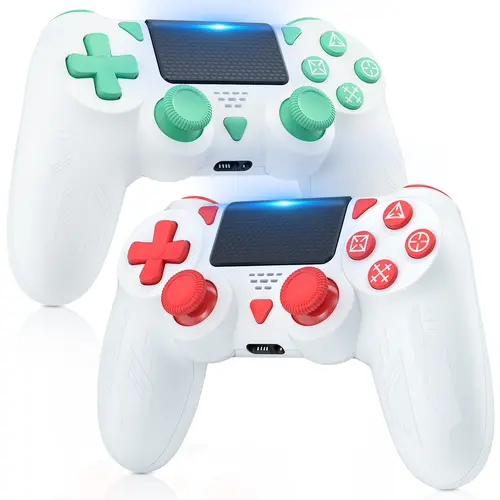 Wireless Controlle 2 Pack for PS4 Controller, Wireless Controller for Playstation 4/Slim/Pro/PC,Support Turbo/Dual Vibration/6-Axis Motion Sensor/ Touch PadBoth Sides