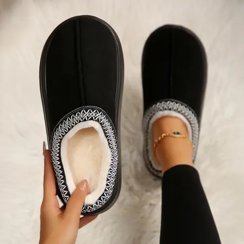 Women's Memory Foam Slippers - Cozy & Plush Lined With Thick Soles - Perfect For Fall/Winter Snow Boot House Outdoor Indoor Wear Springfresh Footwear
