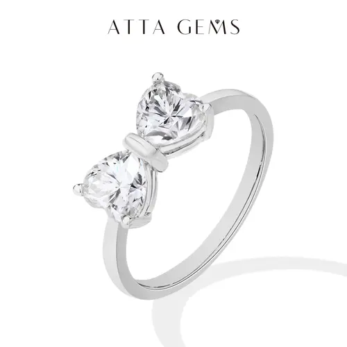 ATTA GEMS Classic D-VVS1 Grade Heart Cut 1.6CT Synthetic Moissanite Solitaire Ring - 925 Sterling Silver, for Women Adults Female, Engagement Wedding Gift Jewelry R265
