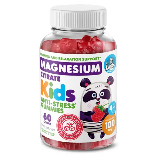 DR. MORITZ Magnesium Citrate Gummies - 100mg Calm & Relaxation Support, Raspberry Flavor, Sugar-Free, Non-GMO - 60 Count Healthcare Supplement for Kids 4+ & Adults