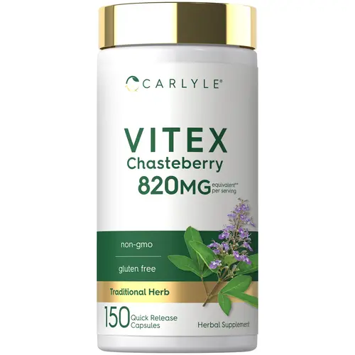 Carlyle Vitex Chasteberry Supplement - 820mg - 150 Capsules - Vitex Agnus-Castus Fruit for Women - Non-GMO, Gluten Free