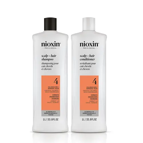 Nioxin System 4 L Duo Haircare Cleanser and Conditioner, Hydrating Daily Formula with Salicylic Acid ($104 Value), Moisturizer, Nourishing