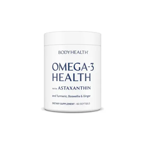 BODYHEALTH Omega-3 Health DHA & EPA with Astaxanthin Turmeric Boswellia Ginger 60 Softgels High-Quality Fish Oil for Brain Immune Support Hypoallergenic Low Glycemic No GMO Gluten Dairy Yeast - Fitness, Healthcare, Dietary Natural, Vitamin