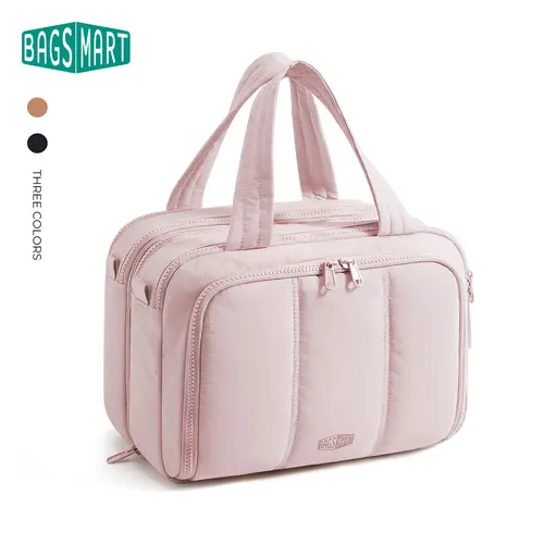BAGSMART 2-in-1 Toiletry Bag with Wet-and-Dry Section, Lightweight Toiletry Bag for Women, Makeup Bag with Splitable Design, 18 Pack TSA Approved Travel Bottles Large Capacity Compact Versatile Design for Travel & Daily Use tiktokshopsummersale tiktokshop