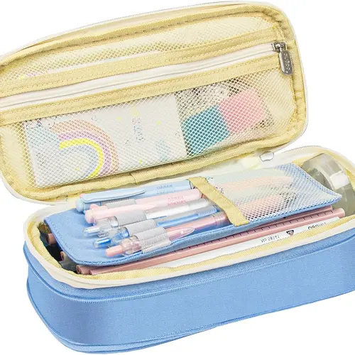 Big Capacity Pencil Case, Office Academy School Large Storage Durable Pen Pouch Children Teen Adults-No Pencils
