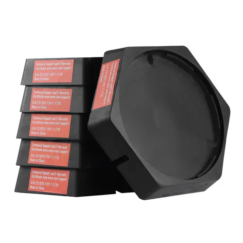 【Summerfinds】VEVOR 9 in Round Permanent-Attached Rubber RV Leveling Jack Stabilizers Landing Feet, 5000 lbs Capacity Each, for Trailer, Camping, 5th Wheels, Class A/C Motorhomes (6-Pack) - Effortless Leveling, Enhanced Stability, Versatile Compatibility
