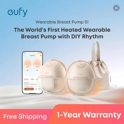 eufy S1-S1 Pro Wearable Nursing Pump - Heated, Hands-Free, Automatic Pumping System, Postpartum Privacy Breastfeeding Accessory (Flash Sales)