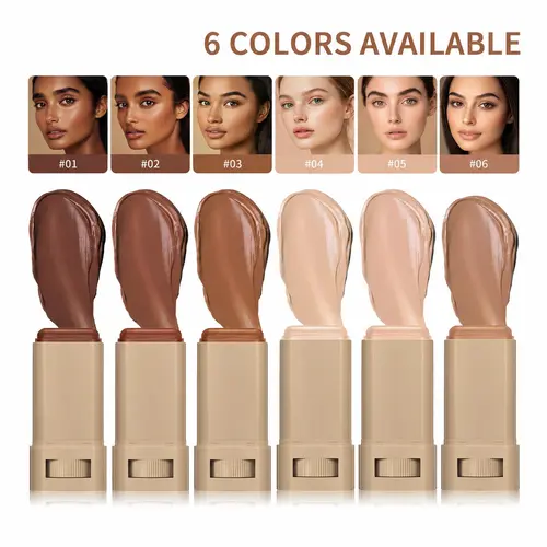 Long-Lasting Waterproof Sweatproof Solid Foundation Balm (1 Count) - Hydrating, Lightweight Silky Texture, Contour, Daily Use, Moisture Nourishing Beauty Products, Concealer Makeup Base Accessory