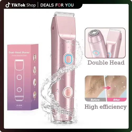 Bikini Trimmer for Women, 1 Box Rechargeable 2 in 1 Women Electric Shaver Dual Head Waterproof Hair Removal Machine for Armpits and Legs tiktokshopbacktoschool,back to school,back to school haul